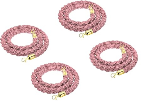 LQSYBHD 4 Pezzi Corda Barriera con Ganci,Stanchion Rope,Corda di Controllo della Folla,Corda per Corrimano,Corda di Velluto,per Controllo Folla(Size:4.9ft)