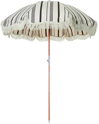 Parasol de Plage à Franges, Parasol de Plage avec Pompons, Style bohème, en Bois, personnalisé, de Luxe, Portable, 2,4 m, Vintage, avec Franges, pour l'extérieur, en Toile