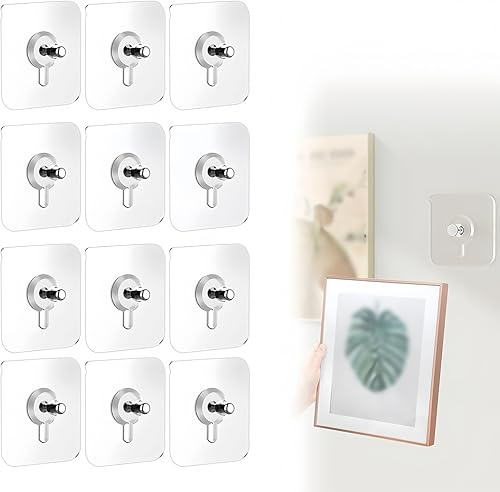 Selbstklebende Wandhänger ohne Nägel,Wasserdicht, rostdicht, 2 in 1 Bildhaken Kein Bohrer,Heavy Duty Keine Schäden Klebende Wandhaken für Küche, Bad, Zuhause und Büro Organisation (20 Pack)