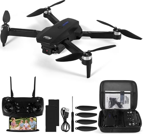 Drohne mit Kamera 1080P HD für Kinder, WiFi FPV Drone für Anfänger, RC Quadcopter mit 2 Akku, Schwerkraft Sensor, 3D Flip Mode, Headless Mode, Ein-Tasten-Start/Landung, Höhenhaltemodus