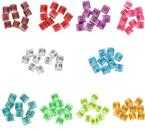 Lurrose 100 pièces Anneaux Pigeons Aluminium Multicolores Bagues Identification Réutilisables pour Marquage Privé et Suivi Pigeons Voyageurs