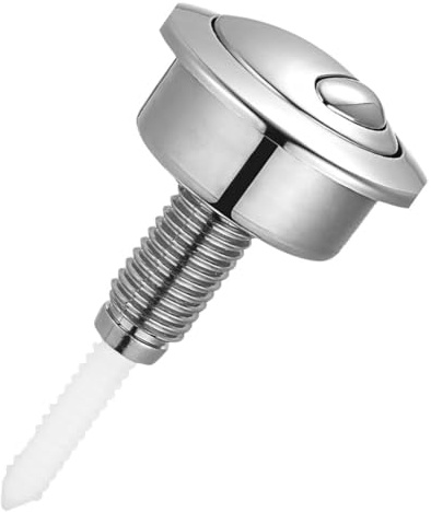 Toilet Flush Button Compatible with Twyford Siamp Optima 49, Dual Flush Toilet Push Button Replacement, Chrome-Plated Cistern Push Button Assembly, Water-Saving, Easy Install (Single Pack)