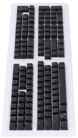 FAUOSWUK Robustes Russisches Tastatur-Tastenkappen-Set mit 132 Tasten und OEM-Profil für Mechanische Tastaturen, ABS-Tastenkappen mit Mattem Finish (Schwarz)