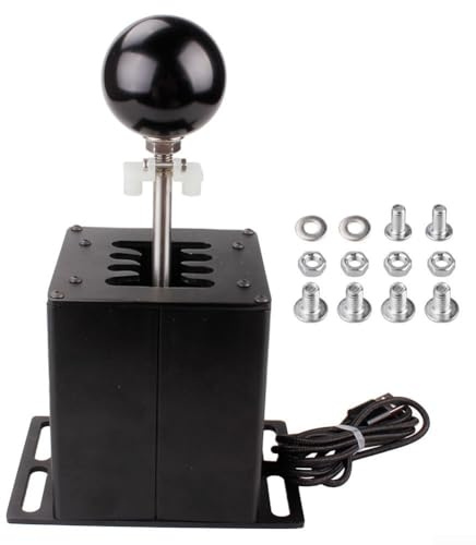 PC USB H Schalthebel für G29 G27 – Sim Racing 6+R 7 Gang und 7+R 8 Gang kompatibel mit Thrustmaster T300 T500 – Schaltknauf aus schwarzer Aluminiumlegierung (7 Gänge + R-HB039)
