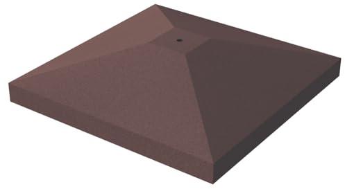 BPC Fixings Plastic Post Cap in Brown - Square Shape - 75 x 75mm - Decorative Head Protects Fence Deck Posts Against Weather Damage - Home Outdoor Garden DIY - Pack of 10
