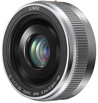 Panasonic Lumix 20mm F1.7 | Objectif à focale fixe H-H020AE-K (Grand angle 20mm, Très Grande ouverture F1.7, Pancake, equiv. 35mm : 40mm) Silver – Compatible monture Micro 4/3 Panasonic & Olympus