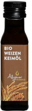 ALLGÄUER ÖLMÜHLE – Bio Weizenkeimöl | Hochwertiges Weizenkeimöl aus europäischen Bio-Weizenkeimen. Ideal zur Verfeinerung von kalten Speisen wie Salat, Dressings & Dips | 100ml