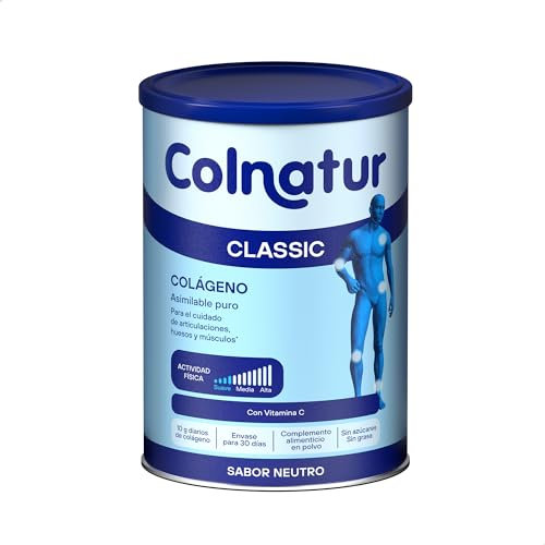 Colnatur Classic Sabor Neutro, Colágeno en polvo con Vitamina C para Huesos y Articulaciones, 306 g