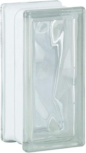 Blocco di vetro design nuvola SUPER Bianco mezza pietra lucida 19x9x8 cm - 6 pezzi