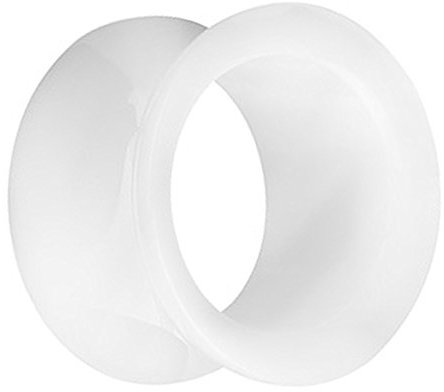 Piersando Piercing Flesh Tunnel Ohr Plug Schraub Double Flared Kunststoff Ohrpiercing Schmuck Schraubverschluss 6mm Weiß