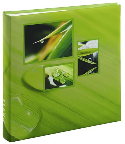 Hama Jumbo Fotoalbum Singo (Fotobuch 30x30 cm, Album mit 100 weißen Seiten, Photoalbum zum Einkleben und zum Selbstgestalten) grün, 106253