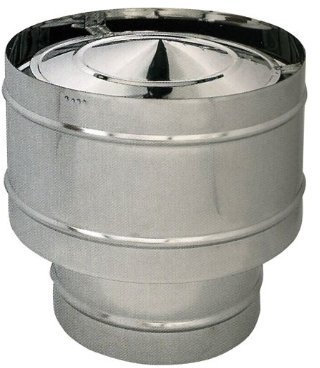 FUMAIOLO ANTIVENTO per STUFA PELLET in ACCIAIO INOX304 Diametro 12 cm