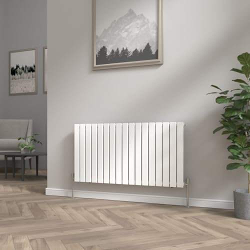 NRG Modern Radiator White 600x1156mm Single Flat Panel Heater Interior Designer Horizontal Bathroom Radiators