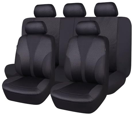 Flying Banner Panno Tessuto Universale Coprisedili Auto Sedili con Airbag Laterale (Nero)