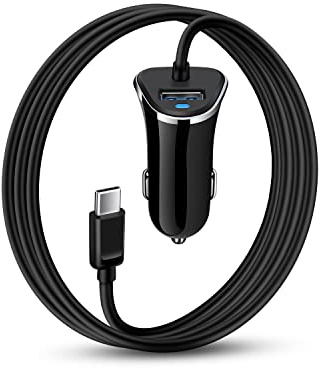 USB Type C Car Charger, 2Pack 3.4A/3ft USBC Car Charger Adapter TypeC Power Cable Line for iPhone 17e/17/16E/16/16 Pro/15 Pro Max Plus Samsung Galaxy A17 5G S26 S25 S24 Ultra A16 Google Pixel