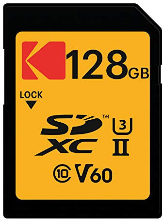 Kodak Tarjeta de Memoria SDXC UHS-II U3 V60 Ultra Pro de 128 GB