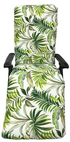 TIENDA EURASIA® Cojín para Tumbona de Jardín - Estampados Tropicales - Cojín Acolchado Relleno de Fibra - Medidas 180 x 50 cm - Ideal para tumbonas, sillas y hamacas. (Tropical 8, 180 cm)