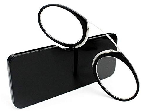 MMOWW Gafas de lectura unisex dise?o de nariz de clip gafas de lectura portátiles dise?o antideslizante gafas de lectura compactas(negro,+2.5)