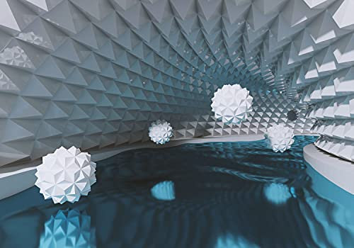 decomonkey Fototapete selbstklebend Abstrakt 3d Effekt 392x280 cm Selbstklebende Tapeten Wand Fototapeten Tapete Wandtapete klebend Klebefolie Kugeln Geometrisch