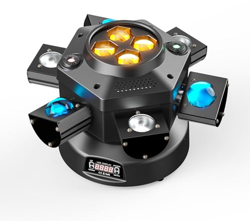 UKing 180W Lyre LED Tête Mobile, projecteur de fête LED RGBW Lumières de scène pour Noël DJ Bar Halloween Disco Jeux de Lumiere