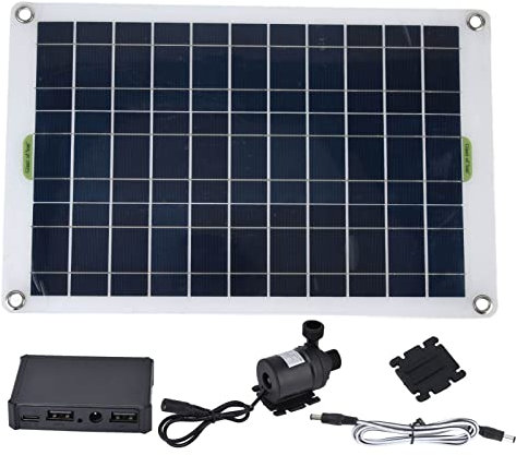 Boxwizard Solar Water Pump Kit 50W Panel 800L/h 12V Low Noise DC Eco Friendly Durable Silicone Plastic Solar Pond Pump for Garden