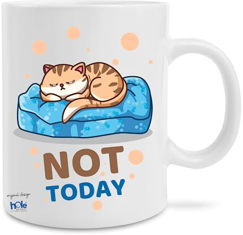 Hole Gadget Tazas divertidas, taza con ideas de regalo divertidas y originales para el desayuno o para el té, regalos lindos para hermana, madre, San Valentín, hombre, mujer (Not today)