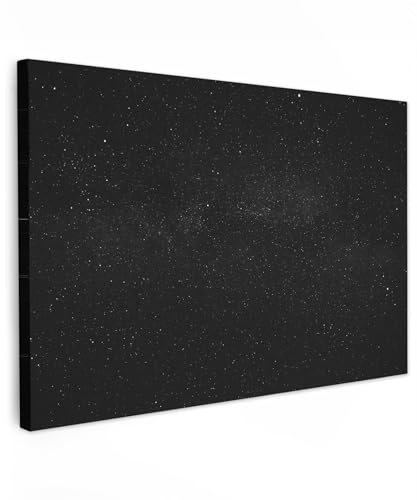 MuchoWow© Wandbilder Groß XXL Schlafzimmer Home Deko Wohnung Bild | 120x80 cm - Wohnzimmer Fotoleinwand Wand Bilder Schwarze Leinwand Wall Decor Wanddeko Schwarz - Sternenhimmel - Himmel