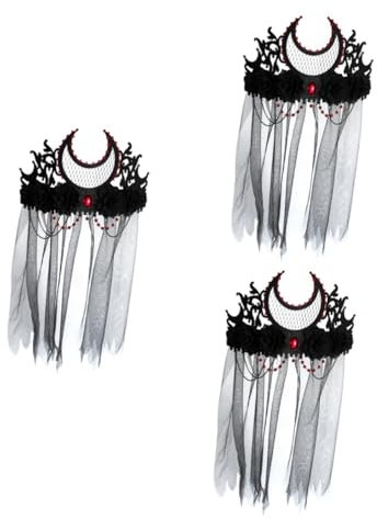 minkissy 3 Stücke Halloween Kopfbedeckung Krone Schleier Party Kopfschmuck Für Frauen Kostüm