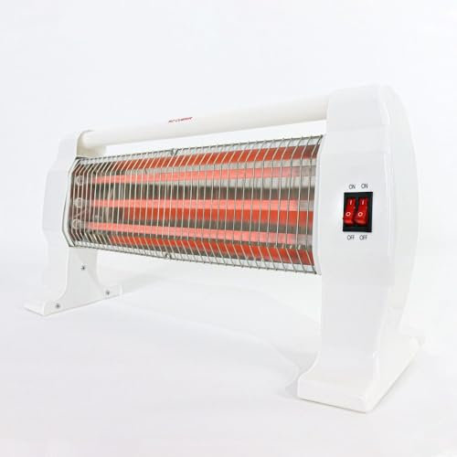 Estufa Infrarrojos 1200W Bajo Consumo | Calefactor de Cuarzo de 3 Barras | Estufa Eléctrica Rápida para Baño y Hogar | Máxima Eficiencia