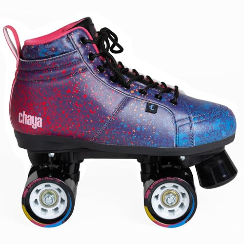Chaya Rollschuhe Airbrush - Roller Skates für Damen und Herren im Retro-Look für Roller-Disco - Roll-Schuhe in Blau