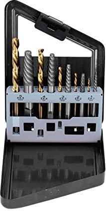 10 teiliger Schrauben Ausdreher Bohrer, HSS Linkshänder Entferner Für Beschädigte Bolzen Bolzen Hardware Entferner Bolzen Ausdreher Set Zum Einfachen Entfernen(Schwarz)