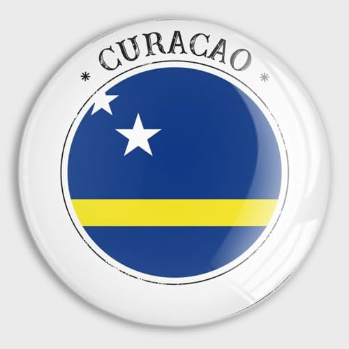 luckluccy Curacao Kühlschrankmagnete mit Flagge, Glas, niedliche Magnete, Spind-Magnete, Länderflaggen, Geschirrspüler-Magnete für Küche, Büro, Klassenzimmer, Zubehör, 4 Stück, Klassenzimmer-Dekor