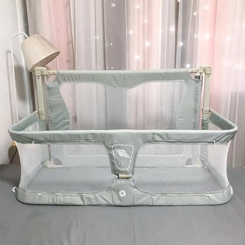 3 in 1 Beistellbett Baby, Babywiege, Baby-Stubenwagen, Kinderbett Babybett Kinderreisebett Stubenwagen Baby beistellbett Baby boxspringbett,mit Moskitonetz,der auf das Bett gestellt Werden kann(Light