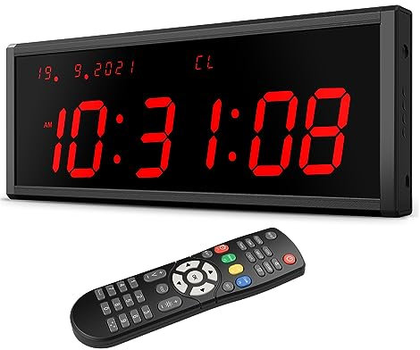 Minuterie de gymnastique de 3 pouces, grande horloge murale d'entraînement à intervalles LED avec heure et date, compte à rebours/monter numérique, chronomètre pour entraînement de boxe dans le garage