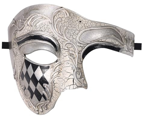 OIDEA Máscara Media Cara Hombre: Máscaras de Fantasma de la Ópera Venecia Mascarada Plástico Disfraces Carnaval Halloween Juego de Rol - Para Disfraces Cosplay Regalos