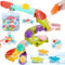VBACALA 45 PCS Badewannenspielzeug Kinder,Badespielzeug,DIY Kugelbahn Badewannen Spielzeug ab 1 2 3 Jahre,Wasserspielzeug Saugnäpfe,Kugeln,Boote,Saugnapf Spinner,aufbewahrung,Geschenk Mädchen Junge
