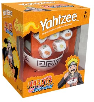 Winning Moves Yahtzee Naruto Shippuden Special Edition Dice Game - Roll Ichiraku Ramen Ingredients, Strategic Family Fun, Travel Game, Classic Game for Naruto Fans