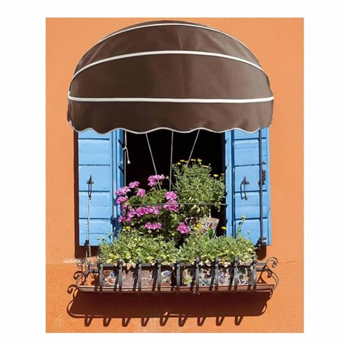 Faltbare, einziehbare Terrassenmarkise für Garten, Sonnenschutz, wasserdicht und UV-Schutz, mit anpassbarer Größe (G-Durchmesser: 110 cm)