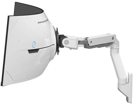 Ergotron HX VHD Premium Heavy Duty Gaming Monitor Arm, Wandhalterung- für 1000R Curved Ultrawide Monitore bis 57 Zoll, 13 bis 17 kg, VESA 75x75mm oder 100x100mm - VHD Pivot, Weiß - 45-694-216