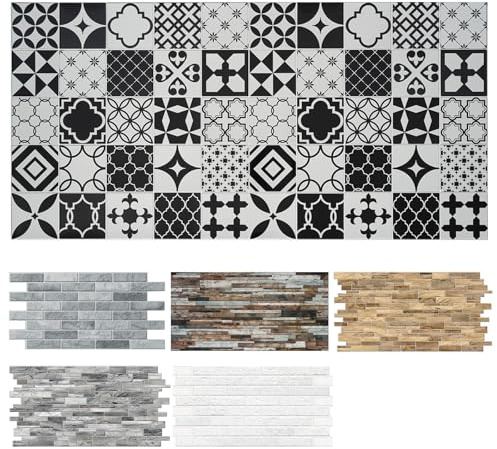 MDEKOR PVC Wandverkleidung 48,5x96 cm | 3D Wandpaneele für Küche, Bad & mehr | Einfach zu kleben & reinigen | Küchenrückwand Platten | Dekorative Panels für Wandgestaltung innen