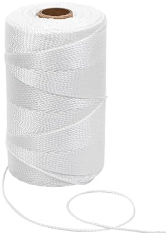 ARISKEY - Cuerda de nailon de 2 mm para plantas, pesca, camping y supervivencia al aire libre, resistente a la intemperie para Trotline (blanco, 984 pies)