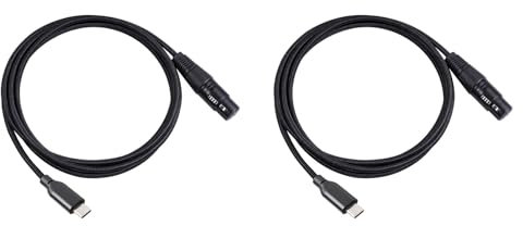 Pyugxab 2X Adaptador USB Tipo C una XLR Tipo C Macho una XLR Hembra de 3 Conector de Cable de MicróFono Cable de Datos de Audio de Computadora 3 Metros