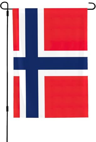 Letreros de bandera noruega de doble cara, duraderos para patio, 28 x 40 pulgadas para decoraciones de temporada