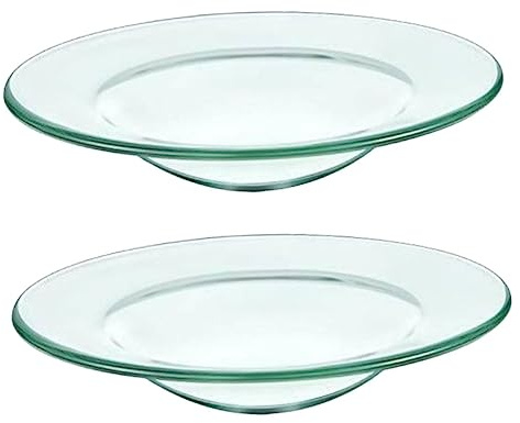 Holibanna Coupelles en Verre Rondes Lot de 2 Design Simple et Généreux Diffuseur D'huiles Essentielles Réutilisables pour Brûleur de Cire pour Chambres