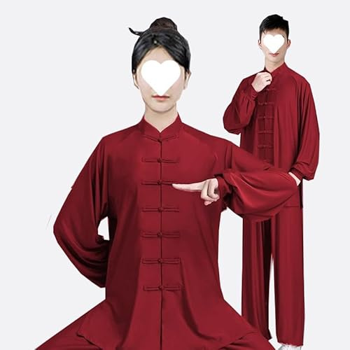 Générique Service de Tai Chi Costume Traditionnel Chinois d'arts Martiaux pour Homme Style Chinois Arts Martiaux Traditionnels Kung Fu Tai Chi Tang Manches Longues Coton Et Lin Confortable,Noir,XL