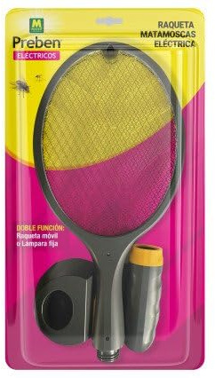 Raqueta matamoscas electrica - Masso. Raqueta movil o lampara Fija. Raqueta Recargable. Cable USB. Luz Ultravioleta.