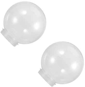 GLEAVI 2 Pezzi Paralume sferico trasparente coperture per lampade con montaggio su palo paralume globo di ricambio da esterno a sfera domestico Acrilico