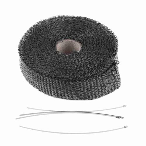 Ruban isolant thermique pour pot d'échappement de voiture, serre-câbles en acier inoxydable, résistance à haute température, isolation des tuyaux, 5 m (noir)