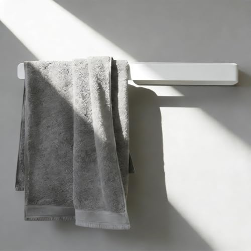 LINTRA Handtuchstange 37 cm, Eisen Handtuchhalter Bohren, Weiß Handtuchhalter Badezimmer, Einarmige Badetuchhalter, mit Montagematerial, für Badezimmer und Küche