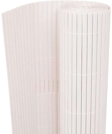 Clôture de jardin double face 90 x 500 cm - En PVC blanc - Brise-vue - Résistant aux UV et aux intempéries - délimitation de jardin flexible - Barrière pour animaux - Installation facile